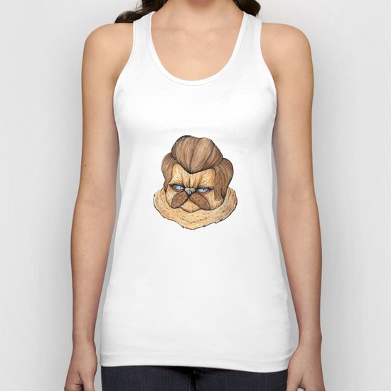 Ron Swanson Cat Unisex Tank Top