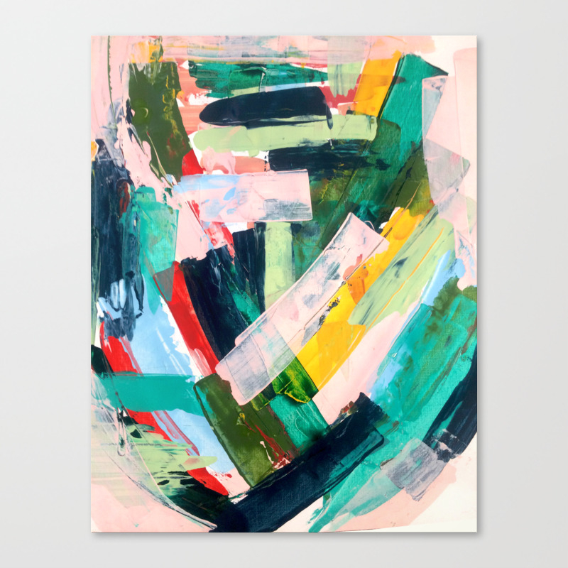 Livin Easy A Bright Abstract Piece In Blues Greens Yellow And