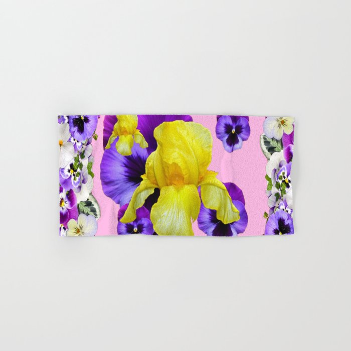 Pink Color Purple White Pansies Yellow Iris Hand Bath Towel By Sharlesart Society6,Home Indian Baby Shower Decorations
