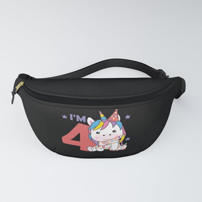 Unicorn For The Fourth Birthday For Children 4 Fanny Pack