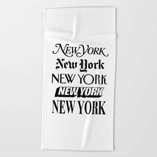 I Heart New York City Black and White New York Poster I Love NYC Design Beach Towel