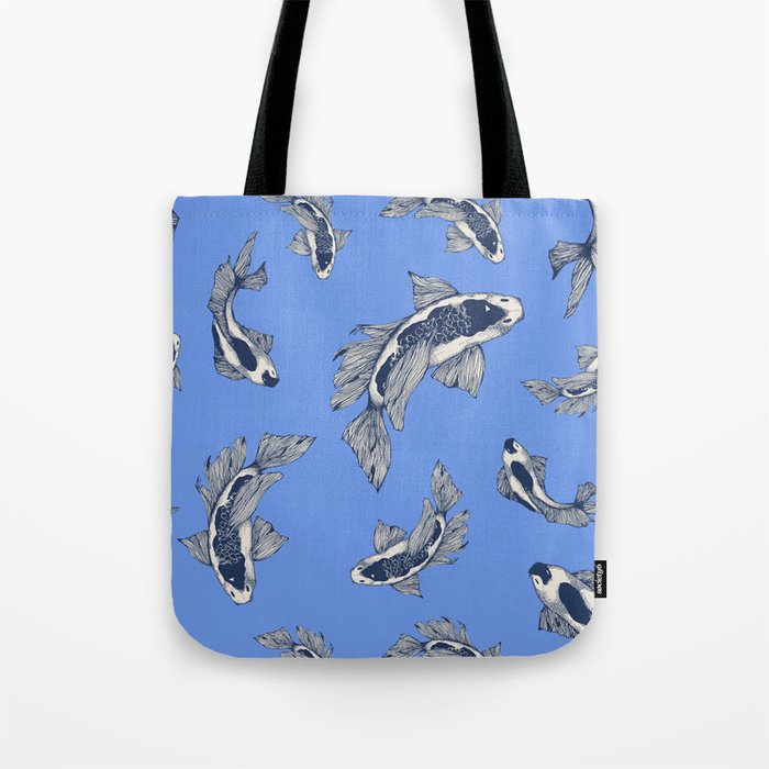 Blue Koi Fish Tote Bag