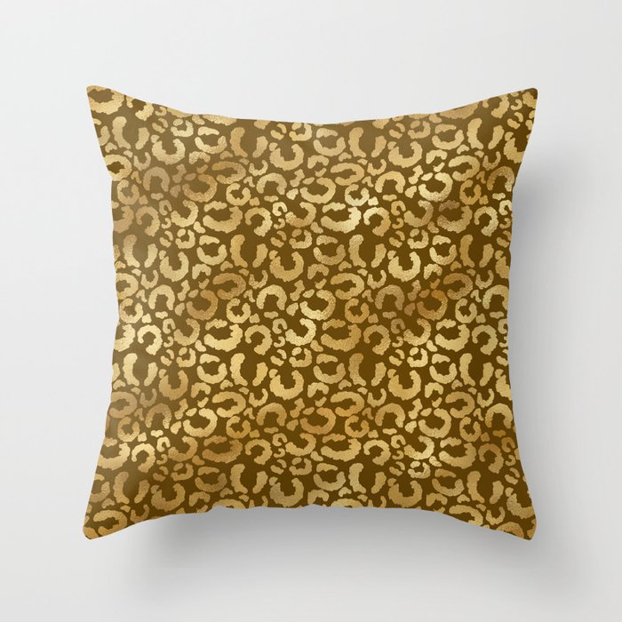 Leopard Gold Brown Modern Collection Throw Pillow