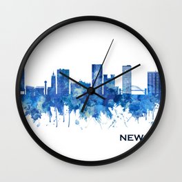 Newcastle UK Skyline Blue Wall Clock