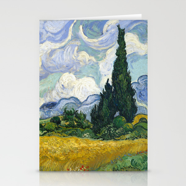 Van Gogh Wheat Field With Cypresses 18 Stationery Cards By Fineearthprints Society6