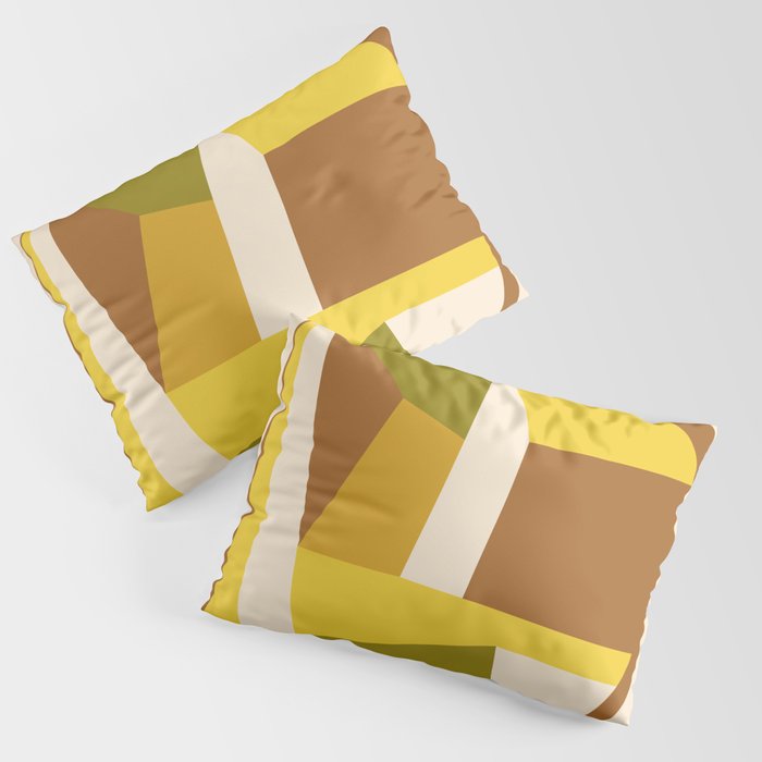 Retro Abstraction | 70s Brown and Mustard Pillow Sham