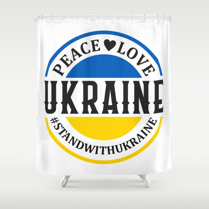 Peace Love Ukraine Shower Curtain