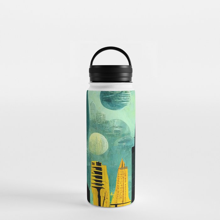 Abstract Futuristic Cityscape Water Bottle