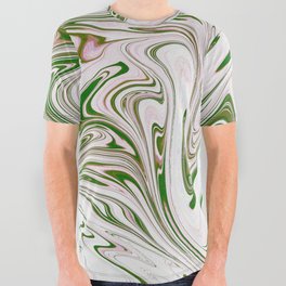 Green Marble Texture All Over Graphic Tee