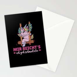 I'm Rich In I Go Swings Unicorn Rocks Stationery Card