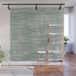 Abstract Stripes in Green Wall Mural
