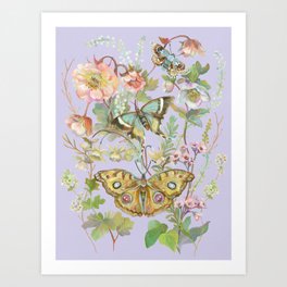 Butterfly Purple Garden Art Print