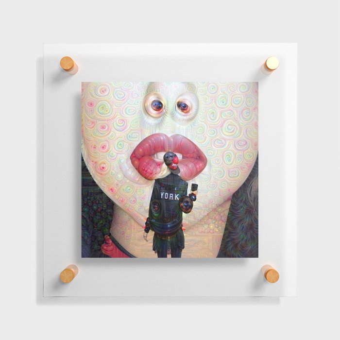 Kissing your face with my beautiful lips Floating Acrylic Print