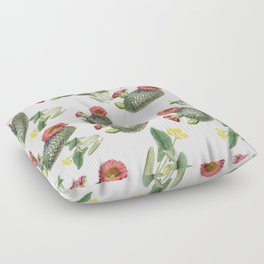 Spiny cactus flower and wild plants Floor Pillow