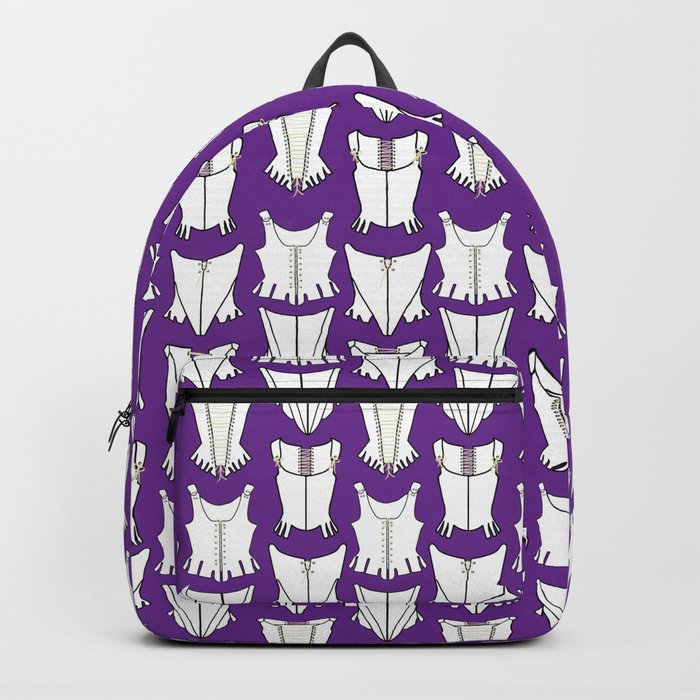 Royal Purple Corset Pattern Print Backpack