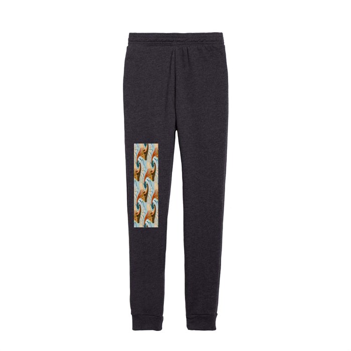 abstract waves pattern Kids Joggers