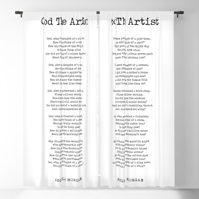 God The Artist - Angela Morgan Poem - Literature - Typewriter Print 1 Blackout Curtain