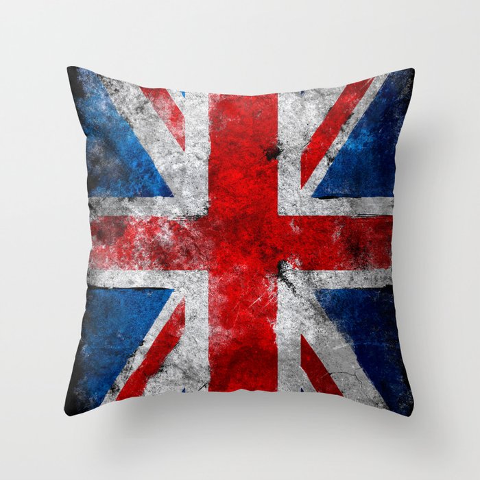 Great Britain grunge flag Throw Pillow