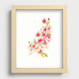Watercolor Cherry Blossom Recessed Framed Print