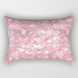Luxury Pink Geometric Pattern Rectangular Pillow