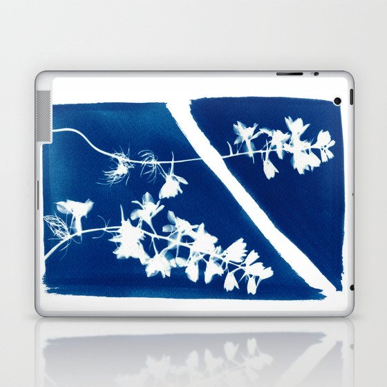 Cyanotype - Pressed flower -  graphic Laptop & iPad Skin