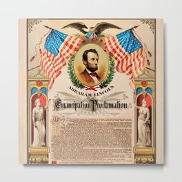 1863 Emancipation Proclamation by President Abraham Lincoln Metal Print