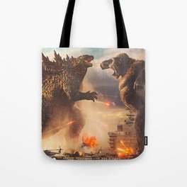 Godzilla vs King Kong Moster Fight Movies Art Print Decor Home Poster Full Size Tote Bag