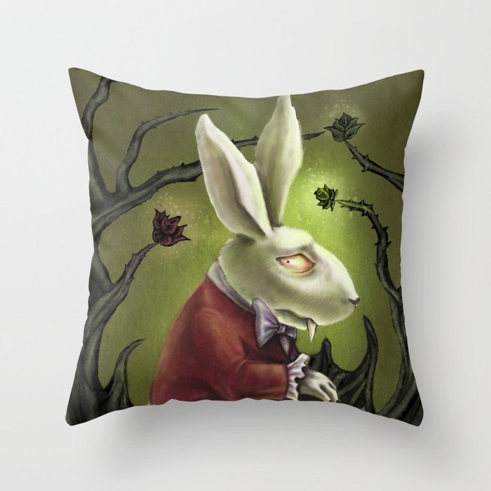 White Rabbit - Alice in Wonderland Throw Pillow