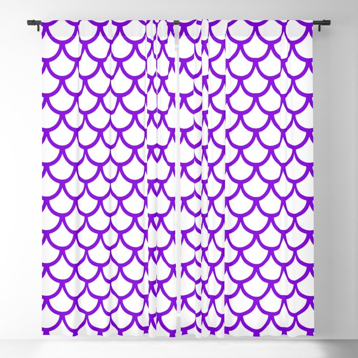 Scales (Violet & White Pattern) Blackout Curtain