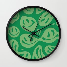 Money Green Melted Happiness Wall Clock