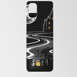 Moonlit Serenity - A Black and White Nighttime Scene Android Card Case
