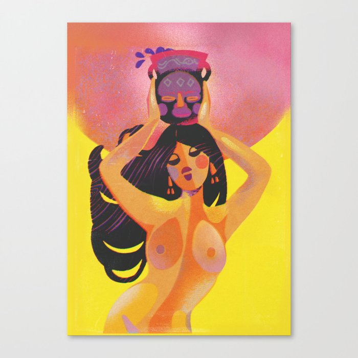 Tropical Nude Girl Chicha Chichi's Canvas Print