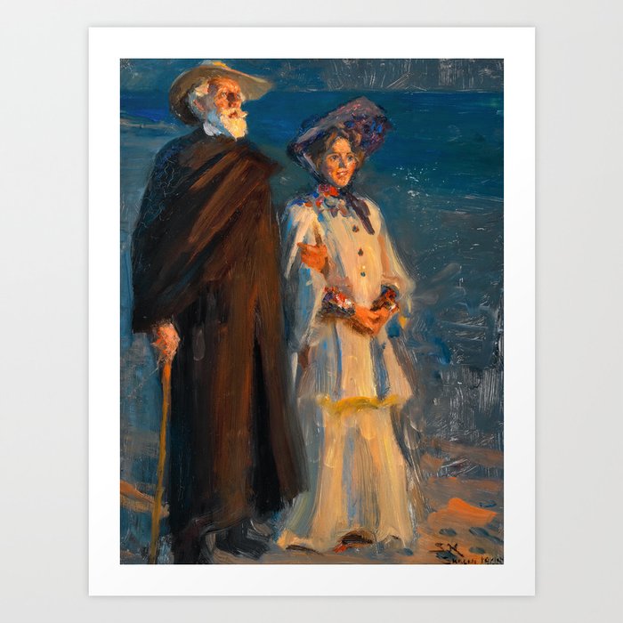 Drachmann and Wife by Peder Severin Kroyer Art Print