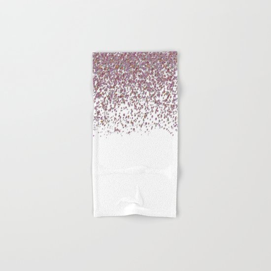 Sparkling rose quartz glitter confetti- Luxury design Hand & Bath Towel