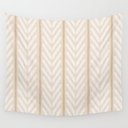 Ethnic Chevron Pattern - Neutral Cream and Beige Wall Tapestry