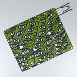 Freddie Eyeballs Avocado Green Picnic Blanket