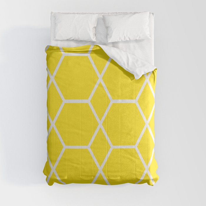 Yellow Honeycomb Comforter