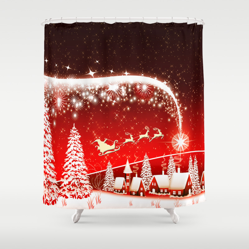 Santa Beautiful Christmas Shower Curtain By Erwinbutar Society6