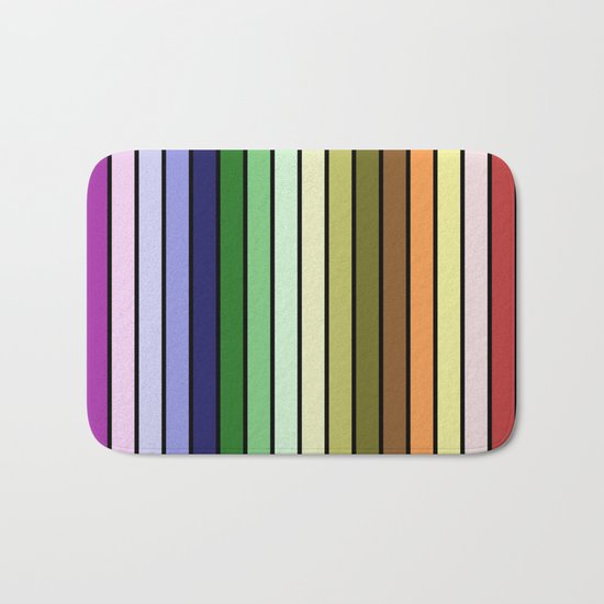 MULTICOLORED STRIPES (abstract pattern) Bath Mat