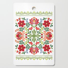 Hungarian Folk Design Red and Pink Cutting Board