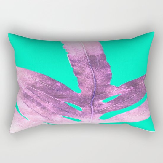 Lavender Fern on Mint Green Winter Wonderland Rectangular Pillow