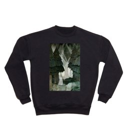 Pine Forest Clearing Crewneck Sweatshirt | Haunted, Woods, Digital, Darkness, Pine, Creepy, Curated, Spirit, Light, Spooky 