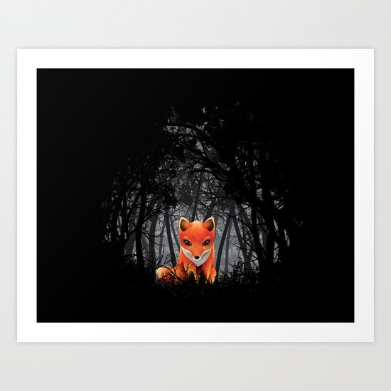 Vulpes Vulpes at Night Art Print