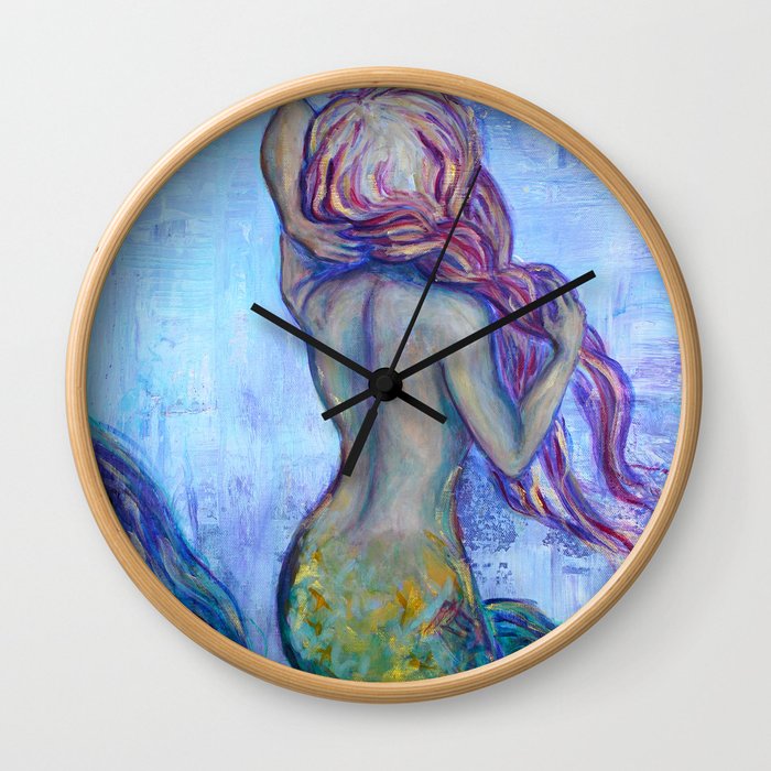 Ombre Mermaid Wall Clock