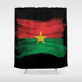 Burkina Faso flag brush stroke, national flag Shower Curtain