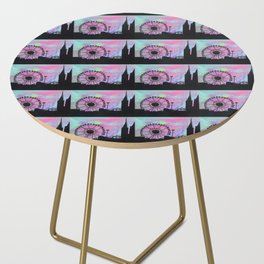 Ferris Wheel at Sunset Cityscape Silhouette Side Table