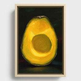 Avocado light Framed Canvas | Fit, Organic, Alla Prima, Contemporary, Oil, Oilpainting, Art, Abstract, Painting, Food 