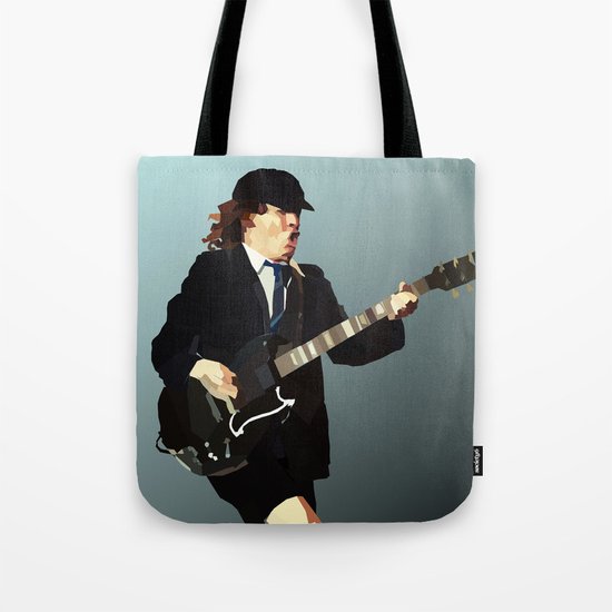 Low Polygon Portrait of Angus Young Tote Bag