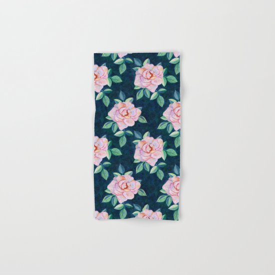 Simple Pink Rose Oil Painting Pattern Hand & Bath Towel