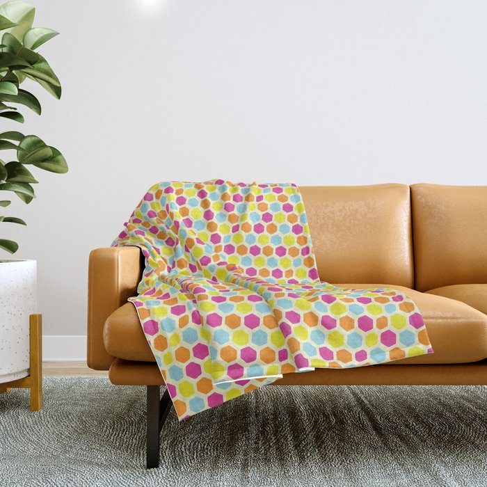 Hexagon Color Pattern Throw Blanket
